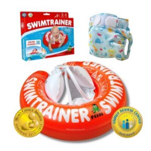 Pack Swimtrainer Classic rosso e costume contenitivo blu